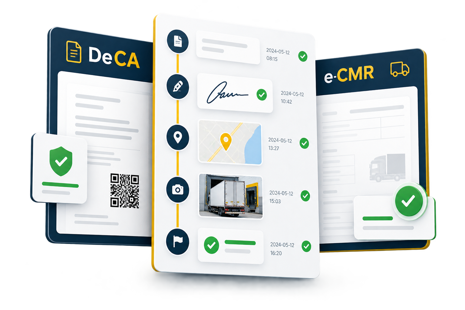 Histórico e rastreabilidade de documento de transporte digital