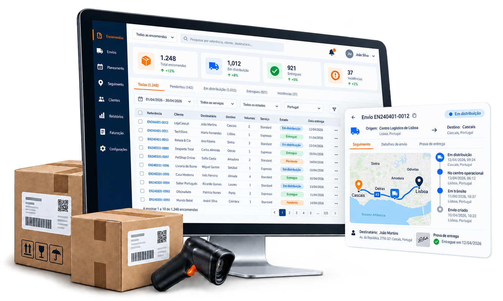 Integração do software ENOVO TMS com lojas online e plataformas e-commerce
