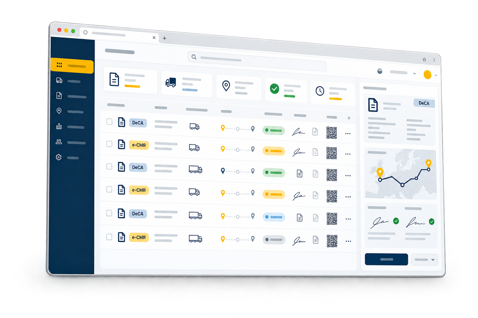Plataforma ENOVO para gestão de DeCA e e-CMR